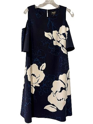 Laundry by Design Bold Floral Cold Shoulder Flutter sleeve A-line dress Cocktail Dress (view 1)