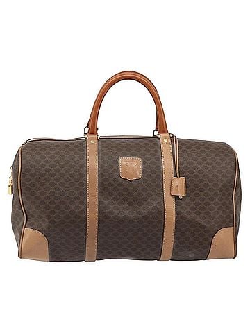 Céline Vintage Duffle Macadam Coated Canvas Brown Pvc Travel Bag Bag (view 1)