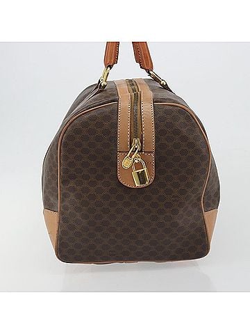 Céline Vintage Duffle Macadam Coated Canvas Brown Pvc Travel Bag Bag (view 2)