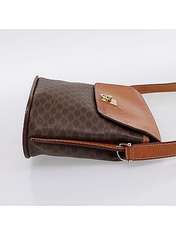 Céline Macadam Leather Brown Canvas Shoulder Bag Bag (view 2)