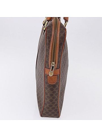 Céline Macadam Canvas And Leather Brown Canvas Briefcase Bag (view 2)