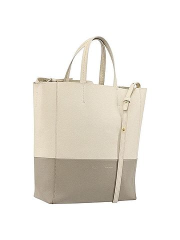 Céline Vertical Bi-Cabas Tote Leather Beige Leather Tote Bag Bag (view 1)