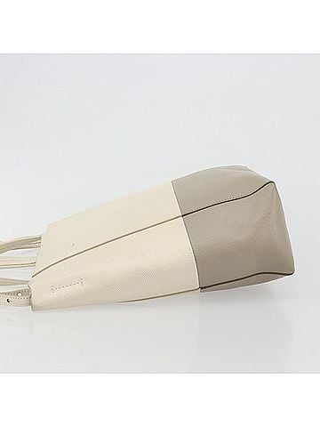 Céline Vertical Bi-Cabas Tote Leather Beige Leather Tote Bag Bag (view 2)