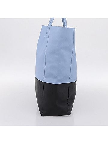 Céline Vertical Bi-Cabas Tote Leather Blue Leather Tote Bag Bag (view 2)