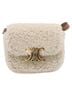 Céline 100% Wool Solid Tan Triomphe Shoulder Shearling Beige Wool Handbag One size - photo 1