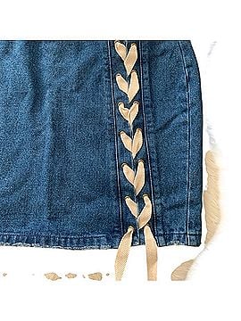 Missguided Lace Detail Mini Denim Skirt (view 2)