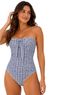 Tommy Bahama Stripes White Blue One Piece Swimsuit Size M - photo 1