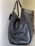 Coach Print Black Gray Leather Tote One size - photo 4