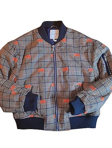 Avec Les Filles Plaid LOVE Bomber Jacket Jacket (view 1)