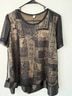 Free Style Floral Black Brown Short Sleeve Blouse Size XL - photo 3