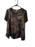 Free Style Floral Black Brown Short Sleeve Blouse Size XL - photo 2
