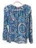 Lilly Pulitzer 100% Rayon Floral Blue White Long Sleeve Blouse Size M - photo 1