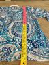 Lilly Pulitzer 100% Rayon Floral Blue White Long Sleeve Blouse Size M - photo 5