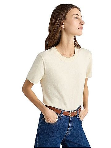 Quince Cotton Cashmere Relaxed Sweater Tee Cashmere Pullover Sweater (view 1)