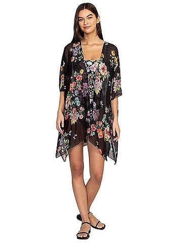 Johnny Was Black Butterfly Swimsuit Cover Up (view 1)