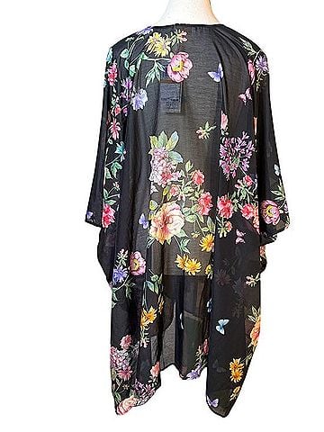 Johnny Was Black Butterfly Swimsuit Cover Up (view 2)