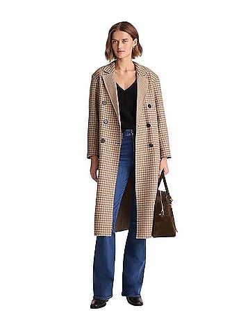 Madewell Doubled Faced Brushed Wool Blend Plaid Coat (view 1)