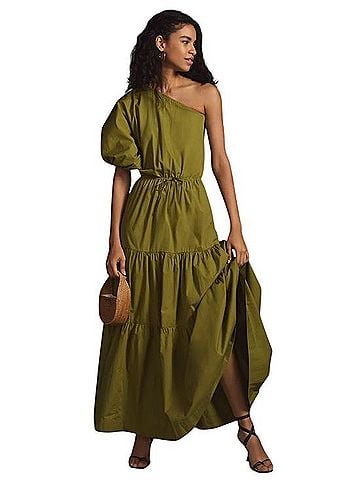 Anthropologie S/W/F Tiered One-Shoulder Casual Dress (view 1)