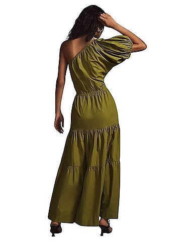 Anthropologie S/W/F Tiered One-Shoulder Casual Dress (view 2)