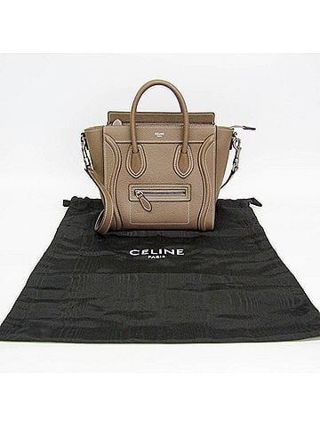 Céline Celine Luggage Nano 189243DRU Women's Leather Handbag,Shoulder Bag Grayish (view 2)