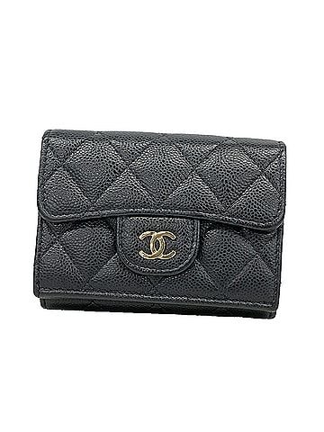 Chanel Chanel Tri-fold Wallet, Matelassé Caviar Leather, Black, Women's (view 1)