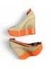 Jessica Simpson Orange Burgundy Wedges Size 7 1/2 - photo 3