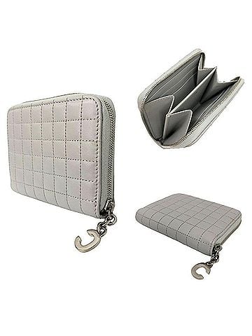 Céline CELINE 10B664BFL COMPACT ZIPPED WALLET C CHARM Quilted Light Gray (view 2)