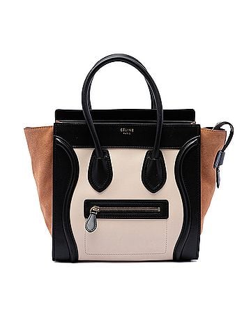 Céline Micro Tricolor Calfskin and Suede Luggage Tote (view 1)