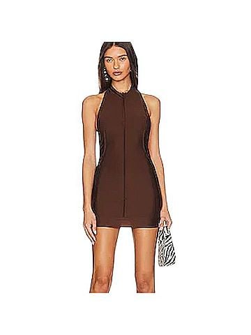 Sami Miro Vintage Brown Halter Mini Dress Casual Dress (view 1)