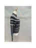 Moda International Fair Isle Gray Black White Pullover Sweater Size S - photo 7
