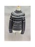 Moda International Fair Isle Gray Black White Pullover Sweater Size S - photo 15
