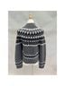 Moda International Fair Isle Gray Black White Pullover Sweater Size S - photo 8