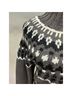 Moda International Fair Isle Gray Black White Pullover Sweater Size S - photo 13