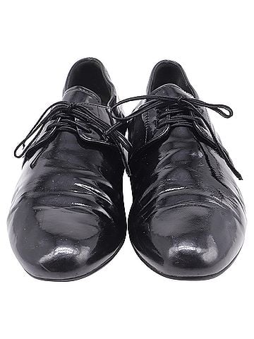 Prada Prada Lace-Up Loafers in Black Patent Leather (view 2)