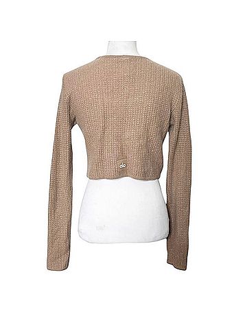Alo Yoga Cashmere Plush Waffle Cropped Long Sleeve Pullover Sweater (view 2)