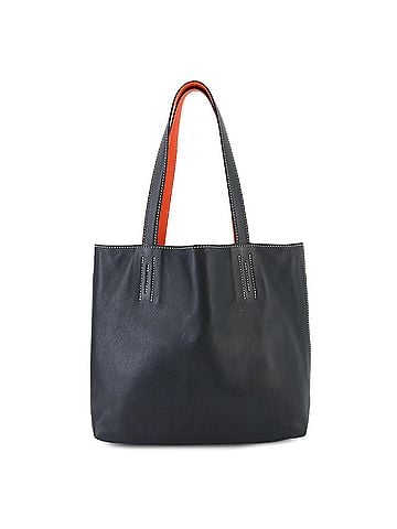Hermès Hermes Double Sens 28 Reversible Tote Handbag, Sikkim Orange Black, X Stamp (view 2)