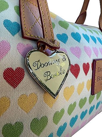 Dooney & Bourke Rainbow Hearts Mini Duffle Canvas/ Leather Tote (view 2)