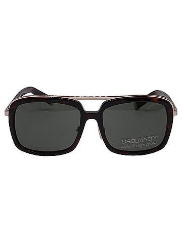 Dsquared2 Dsquared2 DQ0026 Tortoishell Aviator Sunglasses in Brown Acetate (view 1)