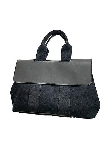 Hermès Hermes Valparaiso PM Handbag, Toile Chevron, Black, Women's (view 1)