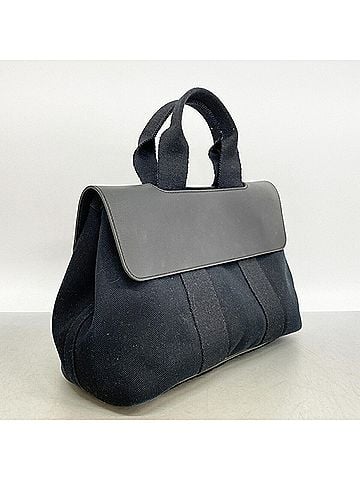 Hermès Hermes Valparaiso PM Handbag, Toile Chevron, Black, Women's (view 2)