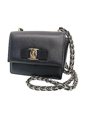 Salvatore Ferragamo Salvatore Ferragamo Vara Ribbon Chain Mini Shoulder Bag 21-E-479 Black Leather (view 1)