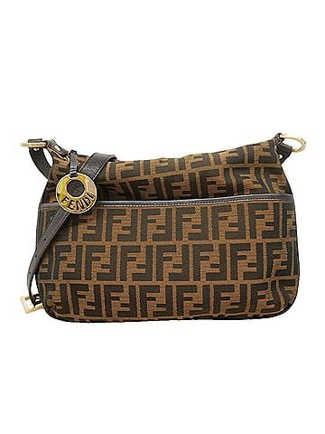 Fendi Fendi Zucca Nylon Canvas Shoulder Bag, Brown Champagne, Women's (view 1)
