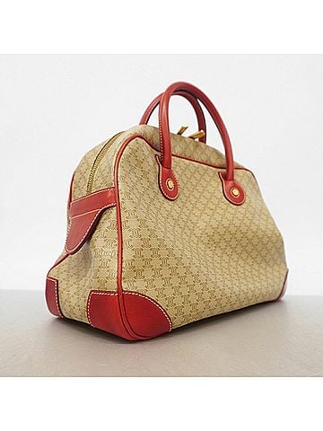 Céline Celine Macadam handbag, beige and red, for women. (view 2)