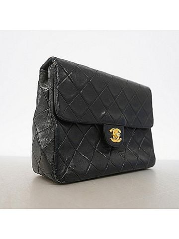 Chanel Chanel Matelassé Chain Shoulder Bag, Lambskin, Black, Women's (view 2)