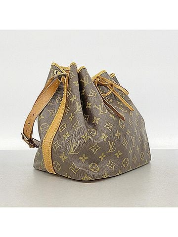 Louis Vuitton Louis Vuitton Monogram Petit Noé Shoulder Bag M42226 Brown Women's (view 2)