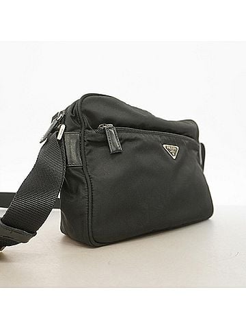 Prada Prada Shoulder Bag, Saffiano Nylon, Black, Women's (view 2)