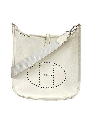 Hermès Hermes Evelyne 2 PM Shoulder Bag, Veau Epsom Leather, White, ?H Stamp, Women's, P3460488 (view 1)