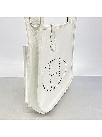 Hermès Hermes Evelyne 2 PM Shoulder Bag, Veau Epsom Leather, White, ?H Stamp, Women's, P3460488 (view 2)