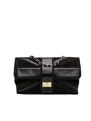 Chanel Quilted Suede Union Jack Reissue 2.55 Double Flap 227 (view 1)
