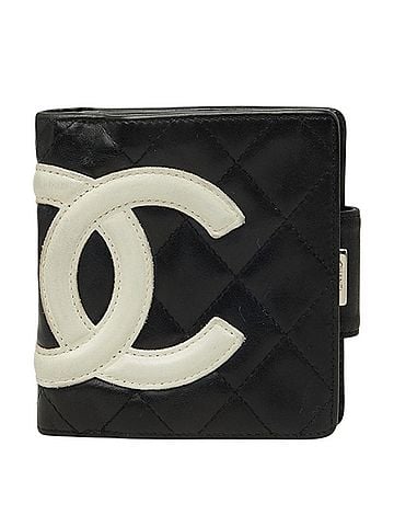 Chanel Chanel Cambon Line Coco Mark Clasp Wallet, Bi-fold Pink and Black Leather, Women's CHANEL (view 1)